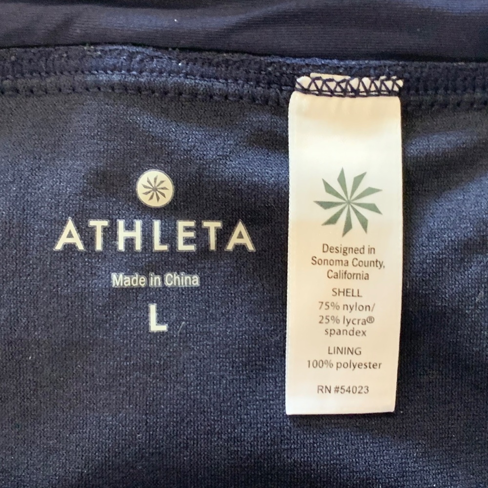 EUC – Athleta – Ruched Bikini Bottoms – Navy – Size Large - Picture 3 of 5